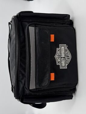 Harley Davidson Insulated Picnic Cooler Bag Set with Rain Cover Plates Utensils